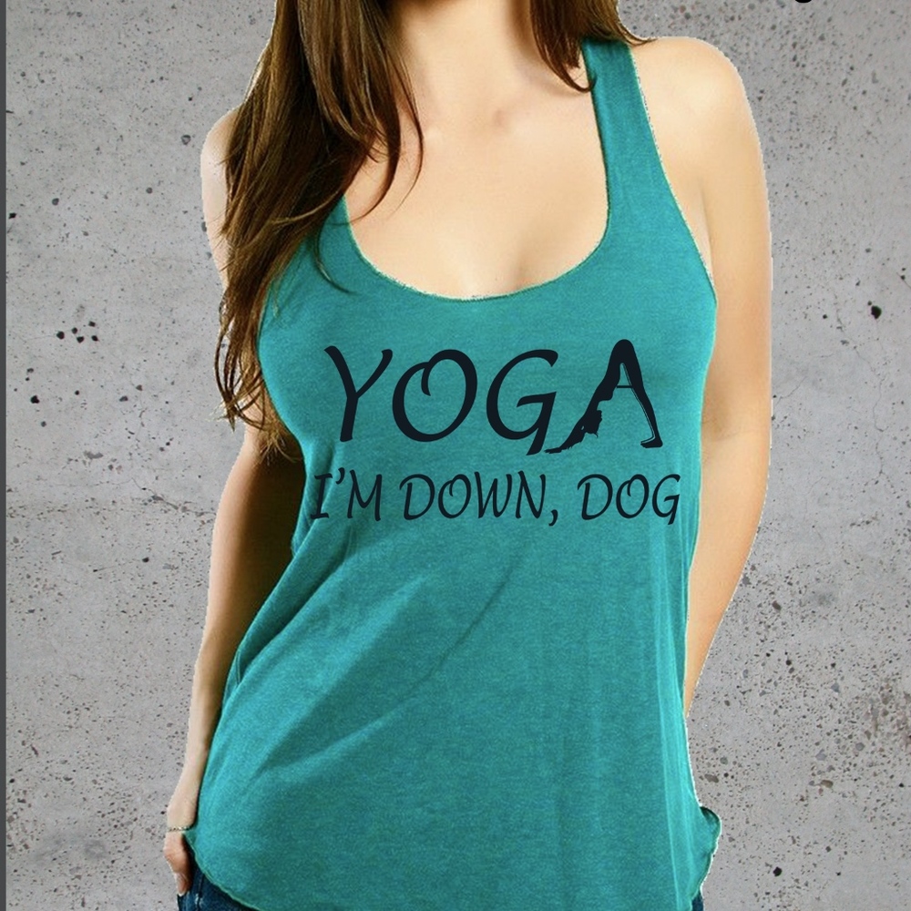 Yoga I’m Down Dog American Apparel Racerback Tank